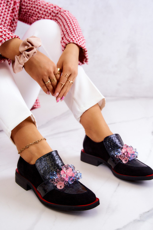 zamšādas apavi ar ornamentiem -sarkanas krāsas Davine zamšādas apavi ar ornamentiem -sarkanas krāsas Davine