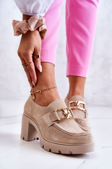 Eleganta stila apavi ar papēdi  Ziloņkaula krāsas Lemar Harmell