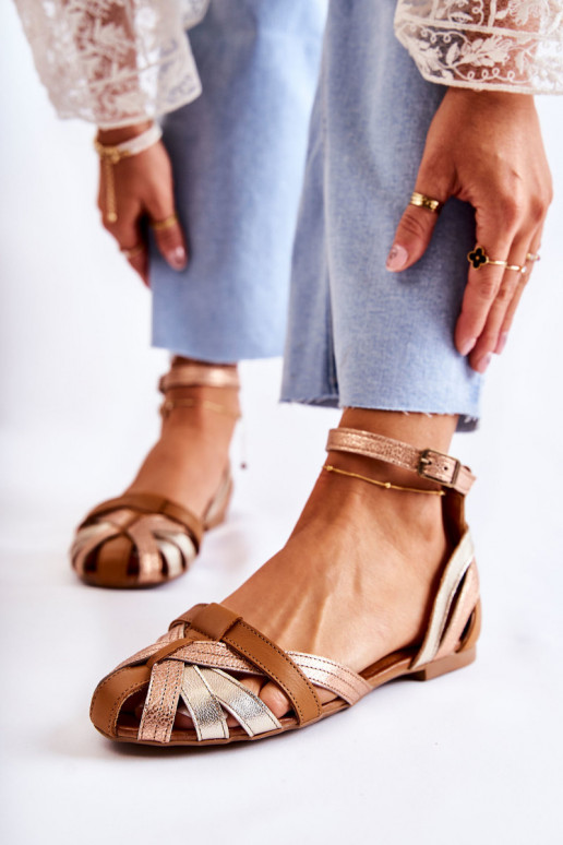 Sieviešu basenes  01924-32 Zelta krāsas-brūnas krāsas   Sieviešu basenes  01924-32 Zelta krāsas-brūnas krāsas