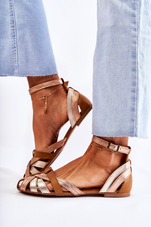 Sieviešu basenes  01924-32 Zelta krāsas-brūnas krāsas   Sieviešu basenes  01924-32 Zelta krāsas-brūnas krāsas