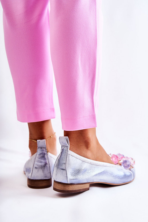 Zazoo 2749  Balerīnas  ar mirdzošiem spīdumiem Baltas-Zilas krāsas Zazoo 2749  Balerīnas  ar mirdzošiem spīdumiem Baltas-Zilas krāsas