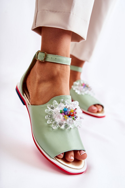 sandales ar ornamentiem Zaļas krāsas Nevassa    sandales ar ornamentiem Zaļas krāsas Nevassa