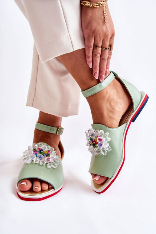 sandales ar ornamentiem Zaļas krāsas Nevassa    sandales ar ornamentiem Zaļas krāsas Nevassa