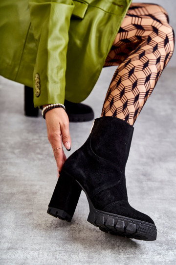 Zamšādas kurpes ar papēdi Melns Elia 2