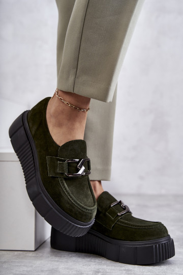  zamšādas apavi ar platformu Haki krāsas Lemar Marsol