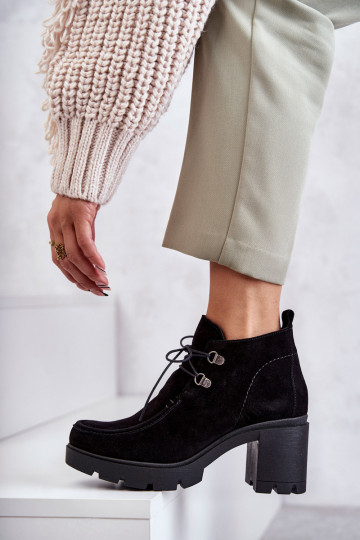  Zamšādas kurpes šņorējami Melns Lemar Marianne 2