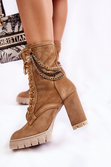 Zamšādas kurpes šņorējami  Shoes 3244/G smilšu krāsas 2