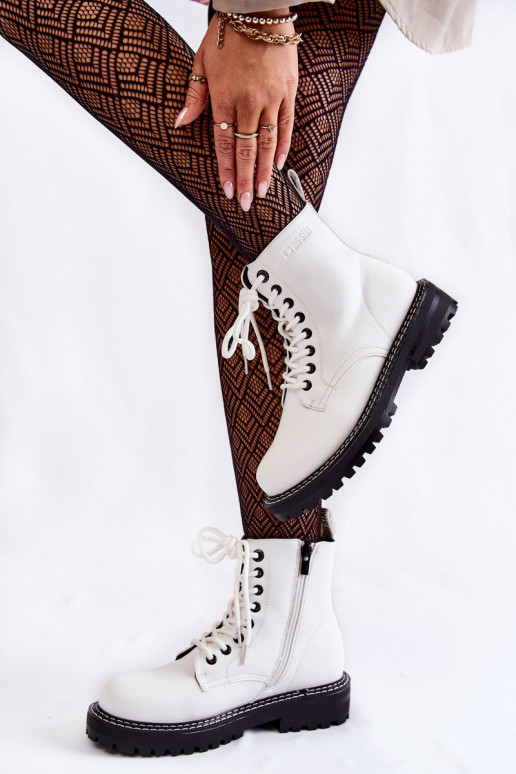  Sieviešu puszābaki ar platformu Big Star KK274539 baltas krāsas