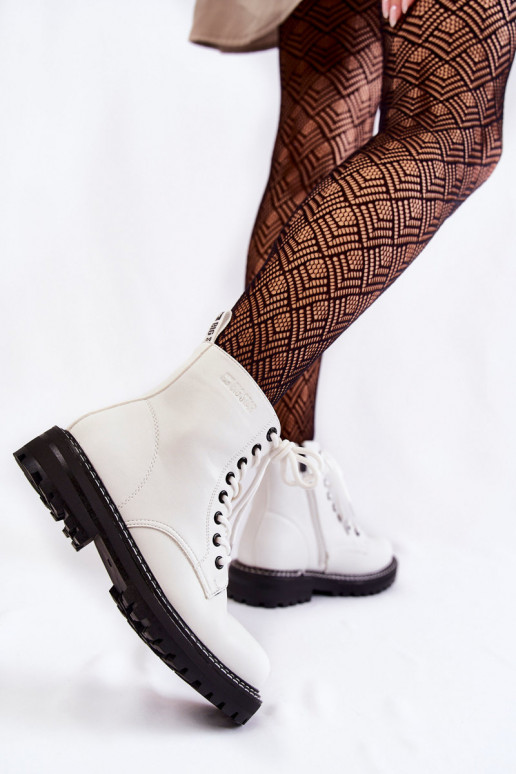  Sieviešu puszābaki ar platformu Big Star KK274539 baltas krāsas