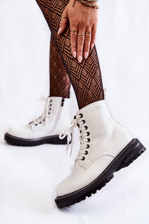  Sieviešu puszābaki ar platformu Big Star KK274539 baltas krāsas