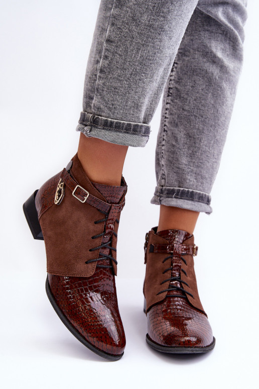 Sieviešu puszābaki no dabīgas ādas   5743A-02 brūnas krāsas