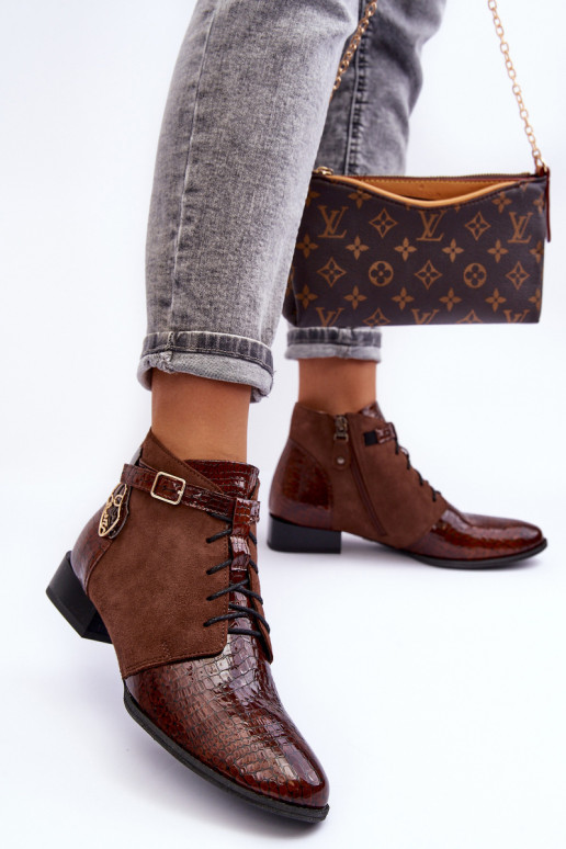 Sieviešu puszābaki no dabīgas ādas   5743A-02 brūnas krāsas