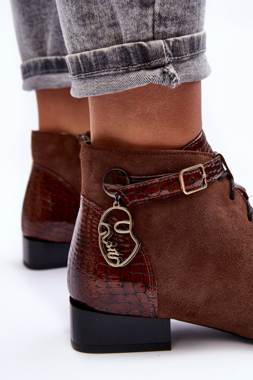 Sieviešu puszābaki no dabīgas ādas   5743A-02 brūnas krāsas