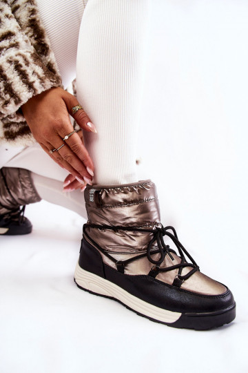  sniega apavi Memory Foam Big Star KK274275 pelēkas -Melns