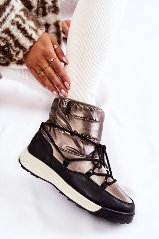  sniega apavi Memory Foam Big Star KK274275 pelēkas -Melns