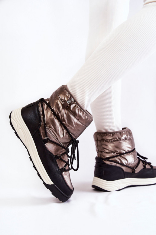  sniega apavi Memory Foam Big Star KK274275 pelēkas -Melns