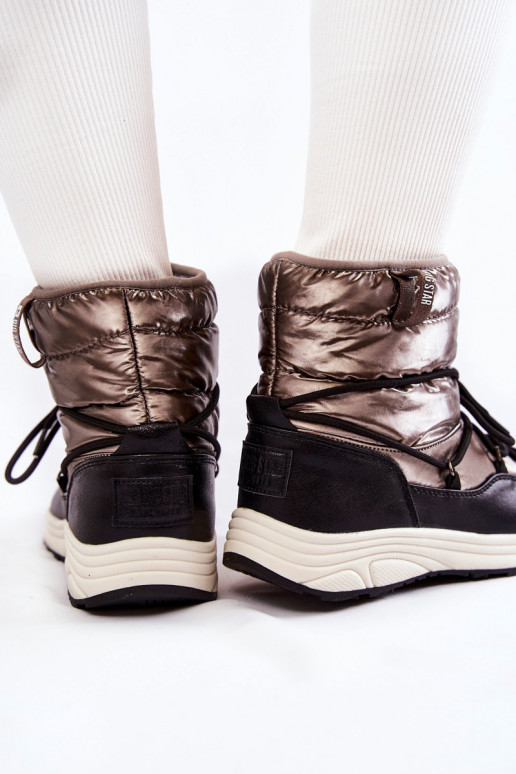  sniega apavi Memory Foam Big Star KK274275 pelēkas -Melns