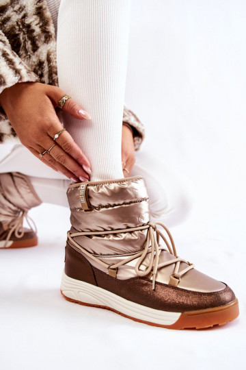  sniega apavi Memory Foam Big Star KK274276 Zelta krāsas-brūnas krāsas