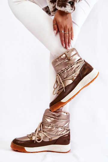  sniega apavi Memory Foam Big Star KK274276 Zelta krāsas-brūnas krāsas 2