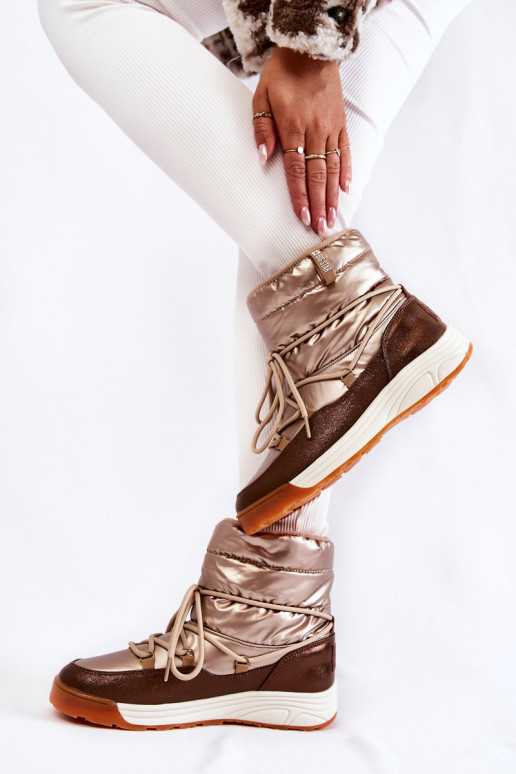  sniega apavi Memory Foam Big Star KK274276 Zelta krāsas-brūnas krāsas