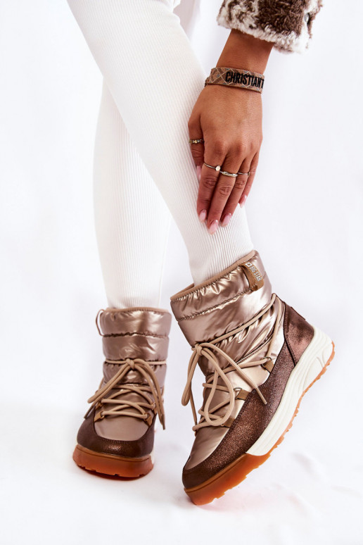  sniega apavi Memory Foam Big Star KK274276 Zelta krāsas-brūnas krāsas