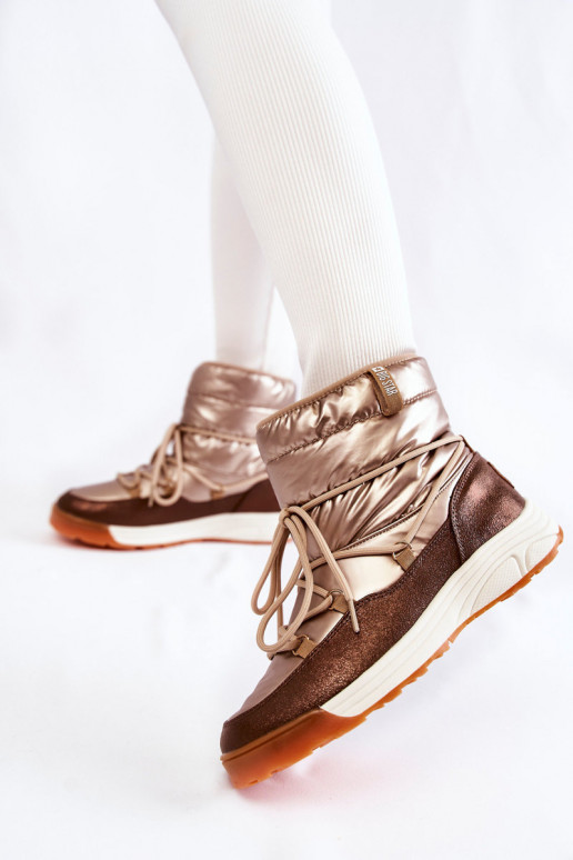  sniega apavi Memory Foam Big Star KK274276 Zelta krāsas-brūnas krāsas