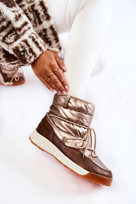  sniega apavi Memory Foam Big Star KK274276 Zelta krāsas-brūnas krāsas