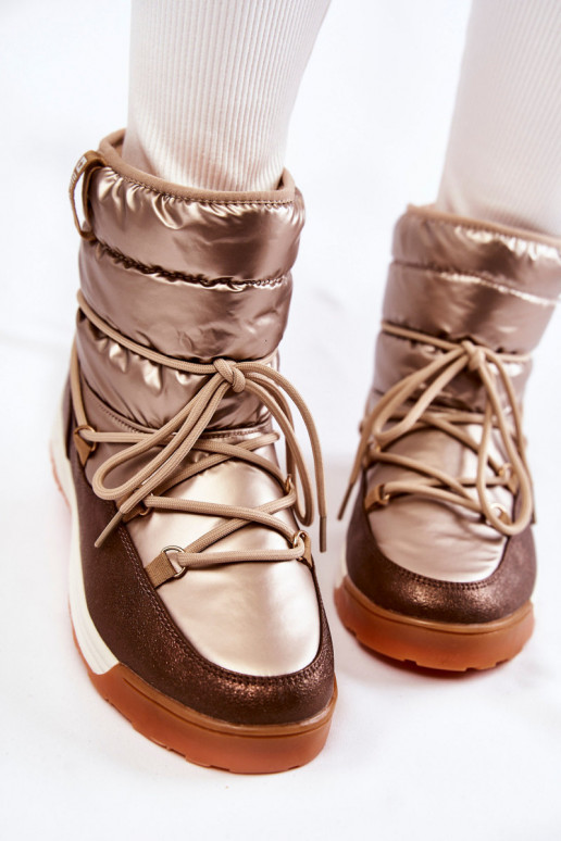  sniega apavi Memory Foam Big Star KK274276 Zelta krāsas-brūnas krāsas