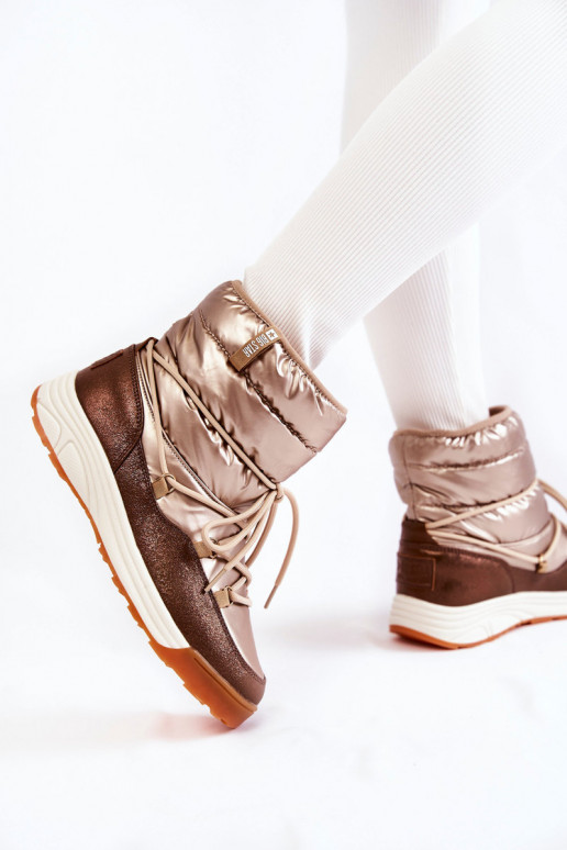  sniega apavi Memory Foam Big Star KK274276 Zelta krāsas-brūnas krāsas