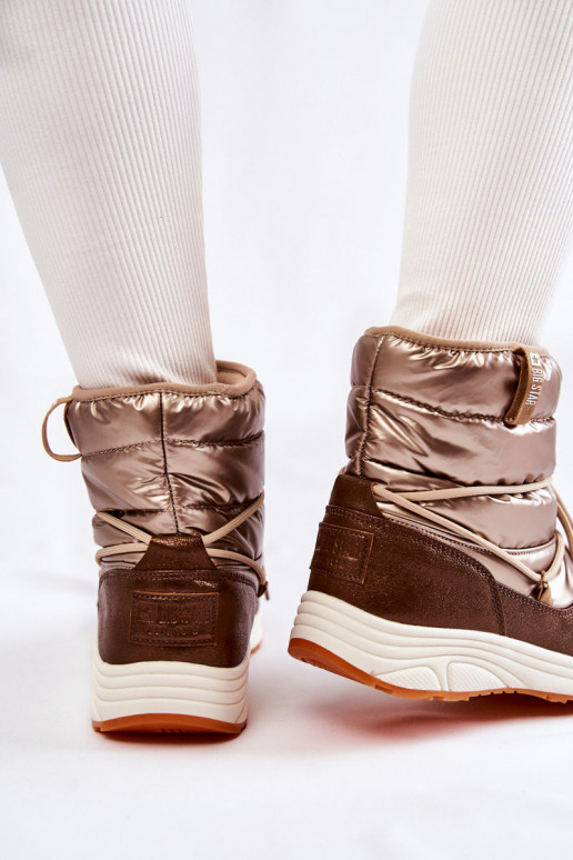  sniega apavi Memory Foam Big Star KK274276 Zelta krāsas-brūnas krāsas