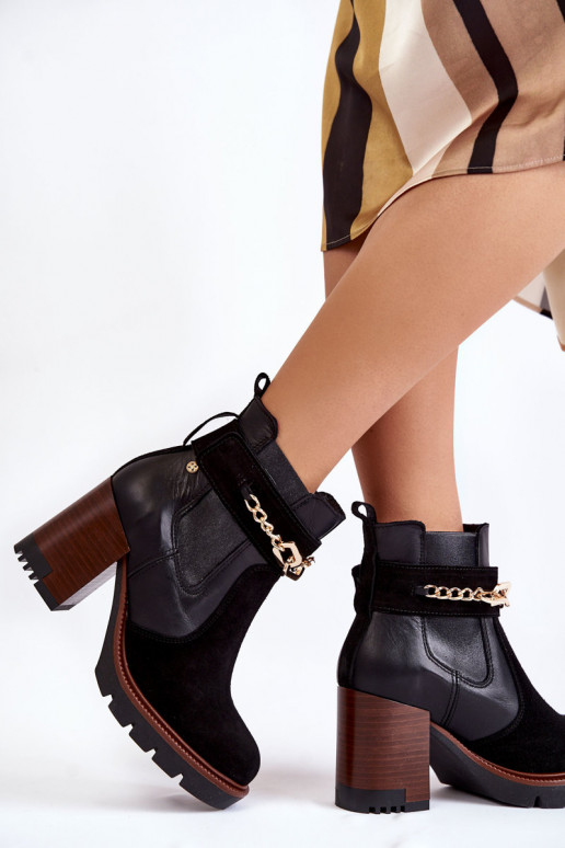 Sieviešu puszābaki no dabīgas ādas  05781-01 Melns