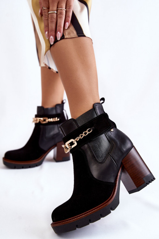 Sieviešu puszābaki no dabīgas ādas  05781-01 Melns