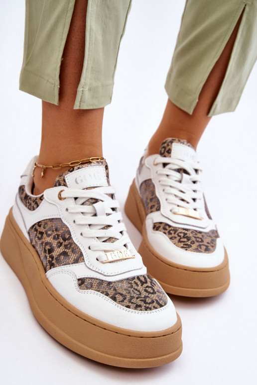  Ērti sporta apavi GOE LL2N4052 Baltas-smilšu krāsas