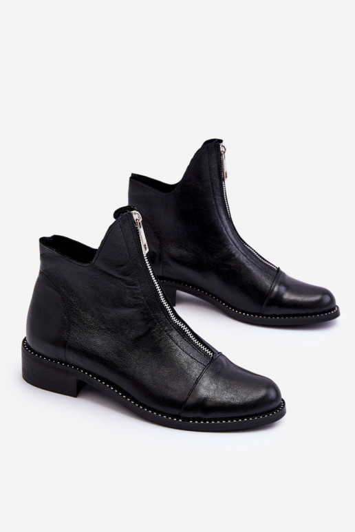 sieviešu zābaki ar rāvējslēdzējiem Nicole 2785/037 Melns