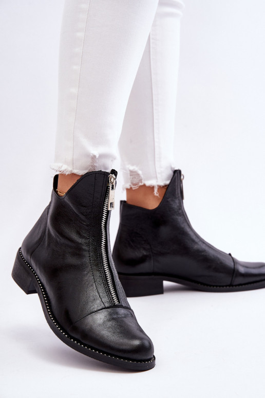 sieviešu zābaki ar rāvējslēdzējiem Nicole 2785/037 Melns