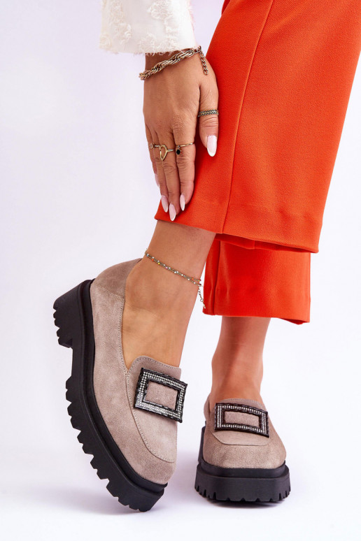 Zamšādas mokasīni smilšu krāsas Agathe  Zamšādas mokasīni smilšu krāsas Agathe