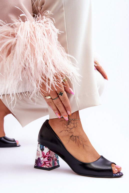 Kurpes ar dekorētiem papēžiem  Shoes 2608/K Melns   Kurpes ar dekorētiem papēžiem  Shoes 2608/K Melns