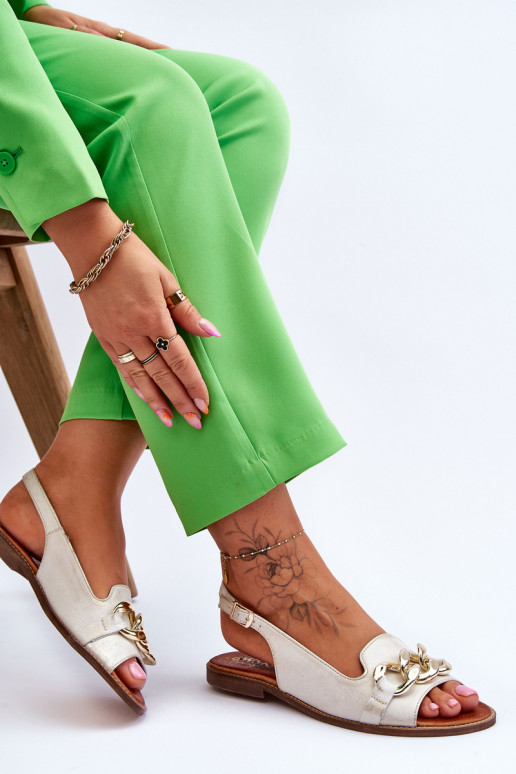 Moteru sandales LeĮskis Shoes 3230 smilšu-zelta krāsā