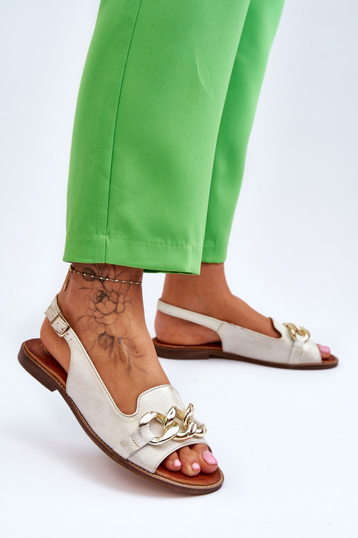 Moteru sandales LeĮskis Shoes 3230 smilšu-zelta krāsā