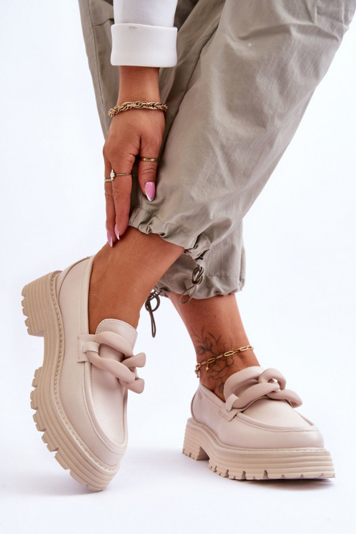 Mokasīni apavi Big Star LL274581 smilšu krāsas   Mokasīni apavi Big Star LL274581 smilšu krāsas