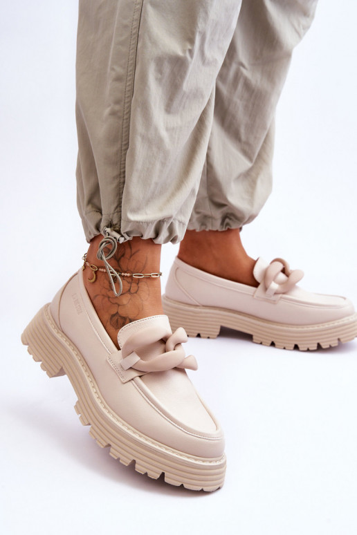 Mokasīni apavi Big Star LL274581 smilšu krāsas   Mokasīni apavi Big Star LL274581 smilšu krāsas