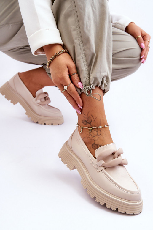 Mokasīni apavi Big Star LL274581 smilšu krāsas   Mokasīni apavi Big Star LL274581 smilšu krāsas