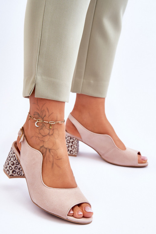 Zamšādas basenes ar papēdi  05870-04 smilšu krāsas  Zamšādas basenes ar papēdi  05870-04 smilšu krāsas