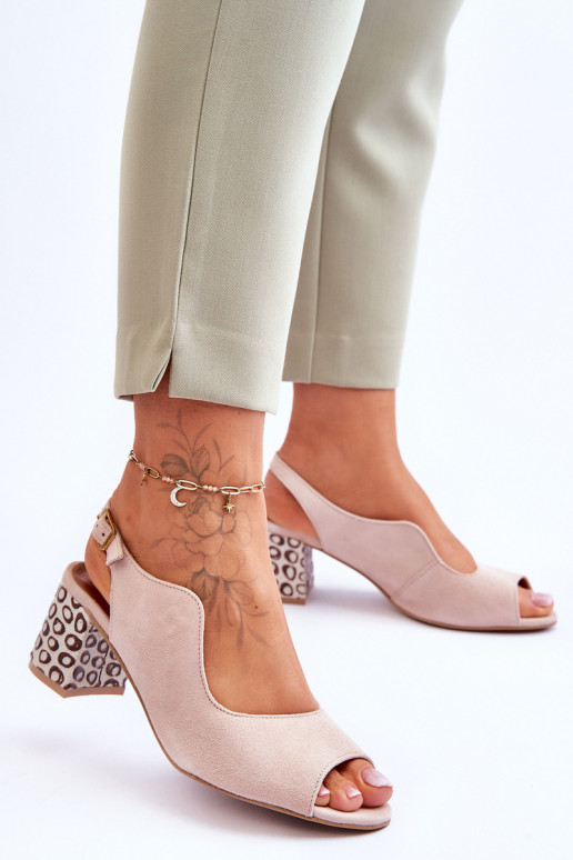 Zamšādas basenes ar papēdi  05870-04 smilšu krāsas  Zamšādas basenes ar papēdi  05870-04 smilšu krāsas