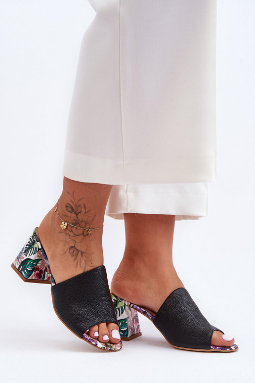 Čibas no dabīgas ādas ar papēdi  Shoes 3209/K Melns  Čibas no dabīgas ādas ar papēdi  Shoes 3209/K Melns