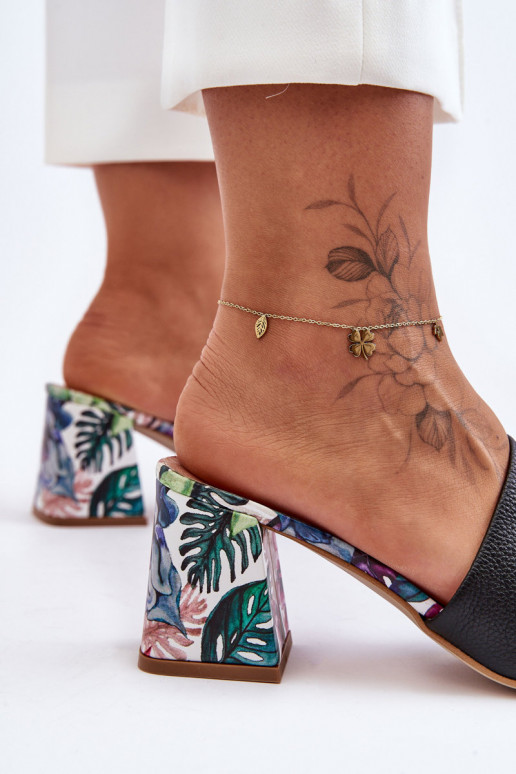 Čibas no dabīgas ādas ar papēdi  Shoes 3209/K Melns  Čibas no dabīgas ādas ar papēdi  Shoes 3209/K Melns