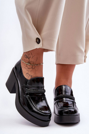   apavi ar papēdi ar ornamentiem Melns Lemar Gelanor