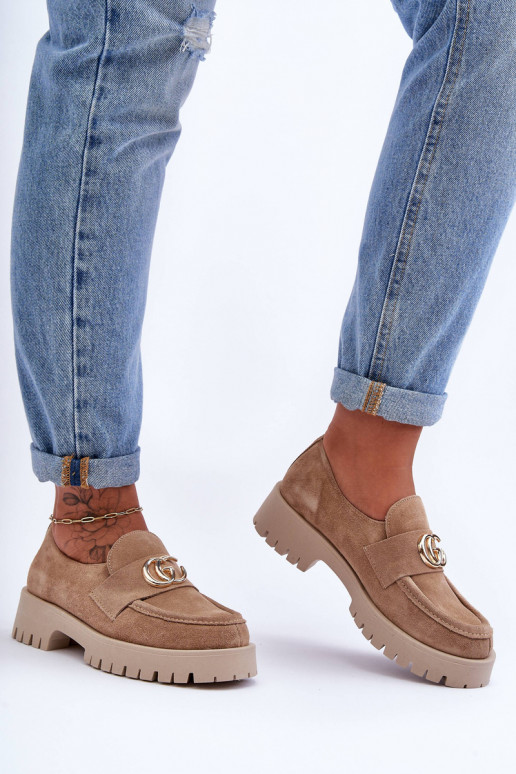 apavi zamšādas ar ornamentiem smilšu krāsas Rosefalls  apavi zamšādas ar ornamentiem smilšu krāsas Rosefalls