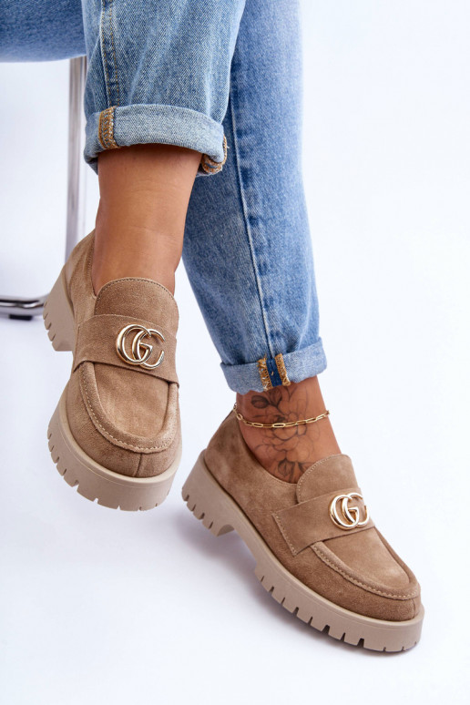 apavi zamšādas ar ornamentiem smilšu krāsas Rosefalls  apavi zamšādas ar ornamentiem smilšu krāsas Rosefalls