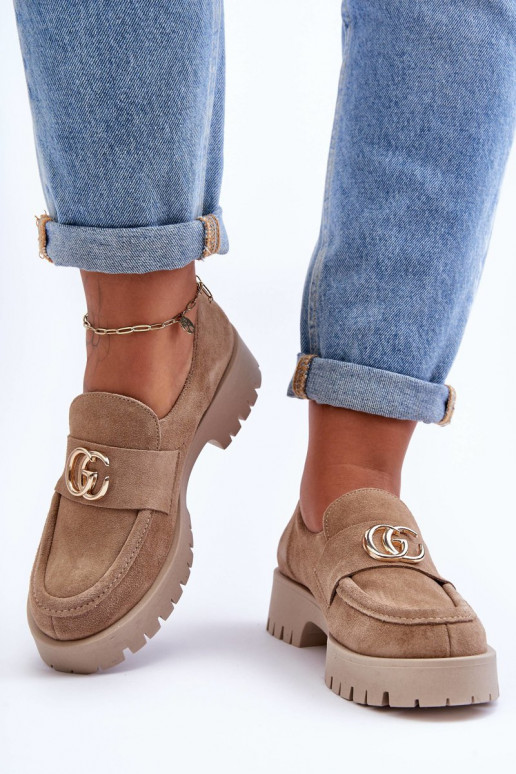 apavi zamšādas ar ornamentiem smilšu krāsas Rosefalls  apavi zamšādas ar ornamentiem smilšu krāsas Rosefalls